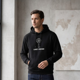 Donkere Academische Kompas Verloren Gevonden Zwart Hoodie