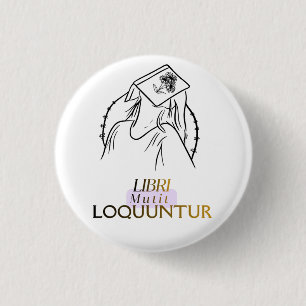 Donkere Academische Latijnse Citaat Lijn Kunst Ronde Button 3,2 Cm