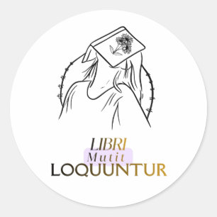 Donkere Academische Latijnse Citaat Lijn Kunst Ronde Sticker