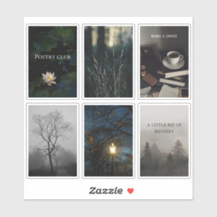 Donkere Academische Lees Esthetische Sticker Sheet