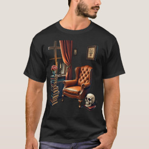 Donkere Academische Leeshoek Vintage Boeken Kaars T-shirt