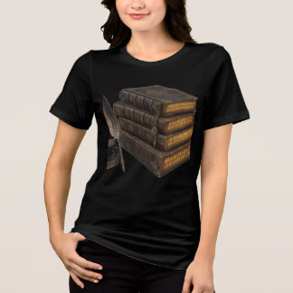 Donkere Academische Magie Boeken & Veer Antieke Fa Tri-Blend Shirt