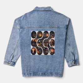 Donkere Academische Magische Boekenplank Vintage O Denim Jacket