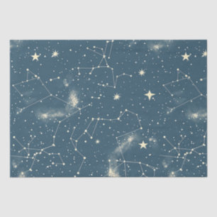 Donkere Academische Navy Ivoor Maan Constellatieka Tissuepapier