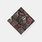 Donkere Academische Poinsettia's Mode Decoupage Pa Servet (Hoek)