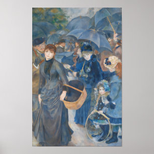 Donkere Academische Renoir Blauwe Paraplu Schilder Poster