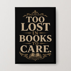 Donkere academische vintage lezer boek liefhebber button