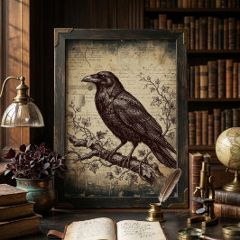 Donkere Academische Vintage Raven Klimop Esthetisc Poster