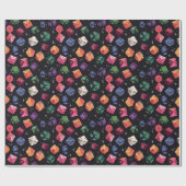 Donkere achtergrond Arcane dobbelstenen inpakpapie Cadeaupapier (Vlak)