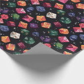 Donkere achtergrond Arcane dobbelstenen inpakpapie Cadeaupapier (Hoek)