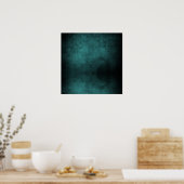 Donkere achtergrond - Blauwgroen Poster (Keuken)