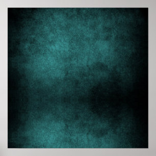 Donkere achtergrond - Blauwgroen Poster