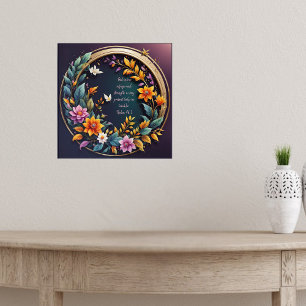 Donkere achtergrond Bloemen Lijst Bijbelverzen Poster