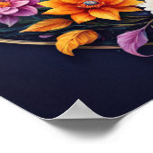 Donkere achtergrond Bloemen Lijst Bijbelverzen Poster (Hoek)