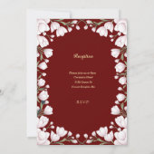 Donkere achtergrond bloemenrand kaart (Achterkant)