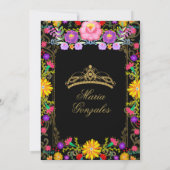 Donkere achtergrond Blush Roze Mexicaanse verjaard Kaart (Achterkant)