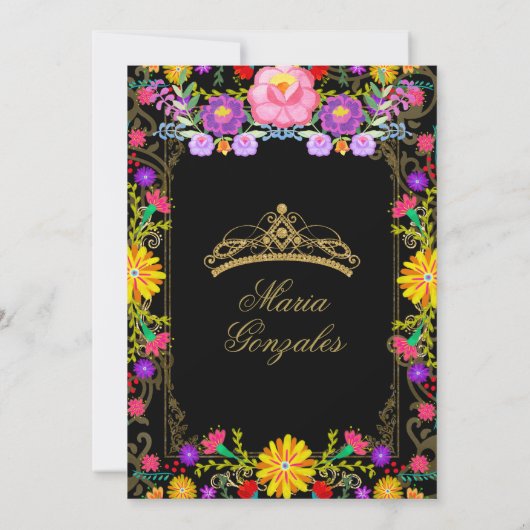 Donkere achtergrond Blush Roze Mexicaanse verjaard Kaart (Achterkant)