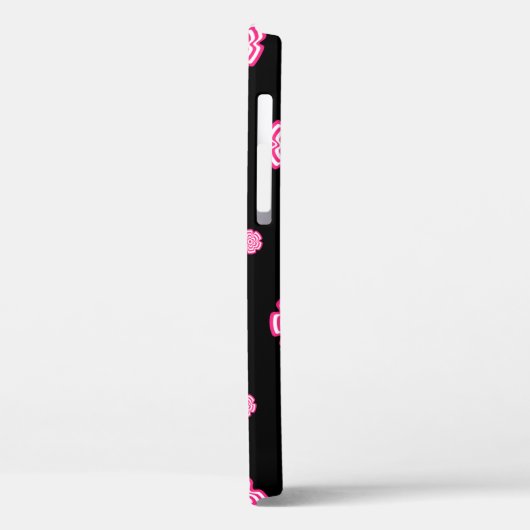 Donkere achtergrond heldere gestileerde roze bloem Case-Mate iPhone case (Achterkant / Links)