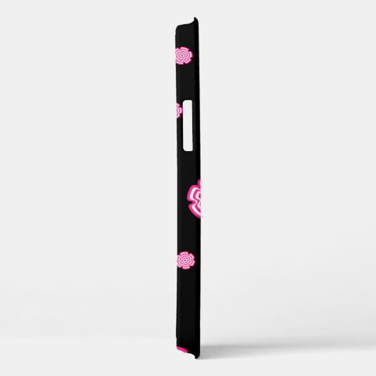 Donkere achtergrond heldere gestileerde roze bloem Case-Mate iPhone case (Achterkant / Rechts)