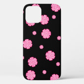 Donkere achtergrond heldere gestileerde roze bloem Case-Mate iPhone case (Achterkant)