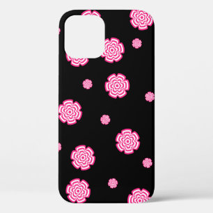 Donkere achtergrond heldere gestileerde roze bloem Case-Mate iPhone case