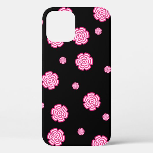 Donkere achtergrond heldere gestileerde roze bloem Case-Mate iPhone case (Achterkant)