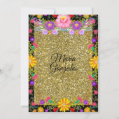 Donkere achtergrond Mexicaans meisje Quinceanera 2 Kaart (Achterkant)