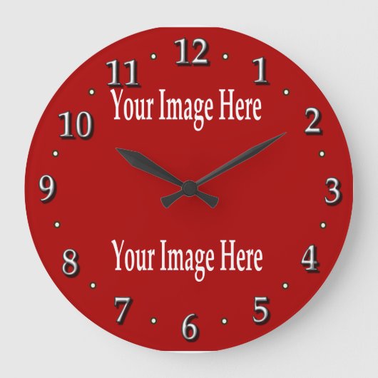 Donkere achtergrond Witte Aantallen klokkant Sjabl Grote Klok (Voorkant)