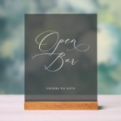Donkere Acryl Trouwfeest Open Bar Bord (Neutraal)