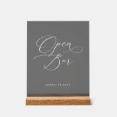 Donkere Acryl Trouwfeest Open Bar Bord (Voorkant)