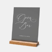 Donkere Acryl Trouwfeest Open Bar Bord (Hoek)
