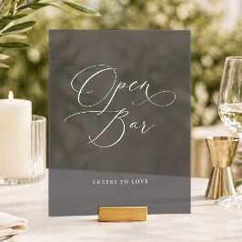 Donkere Acryl Trouwfeest Open Bar Bord