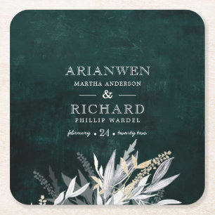 Donkere  adem met bijtende Labels met olievlek Kartonnen Onderzetters