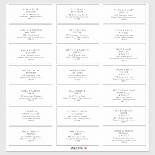 Donkere Adresetiketten van de marinebruiloft Sticker (Vel)