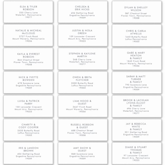 Donkere Adresetiketten van de marinebruiloft Sticker (Voorkant)