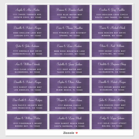 Donkere Adresetiketten voor individuele bruiloft Sticker (Vel)