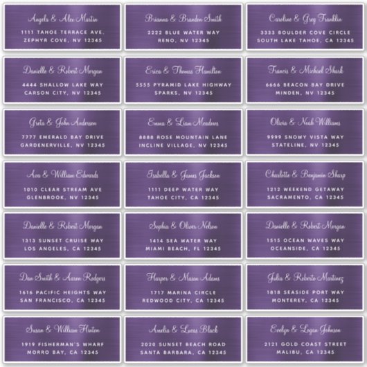 Donkere Adresetiketten voor individuele bruiloft Sticker (Voorkant)