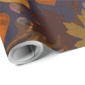 Donkere afgevlakte bladerboomvertakkingen cadeaupapier (Rol Hoek)