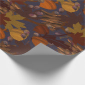 Donkere afgevlakte bladerboomvertakkingen cadeaupapier (Hoek)