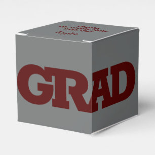 Donkere AFSTUDEERDER op grijze GraduPartij Bedankdoosjes