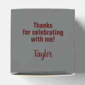 Donkere AFSTUDEERDER op grijze GraduPartij Bedankdoosjes (Bovenkant)