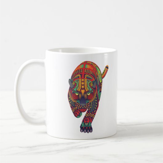 Donkere Alebrije Kat Koffiemok (Links)