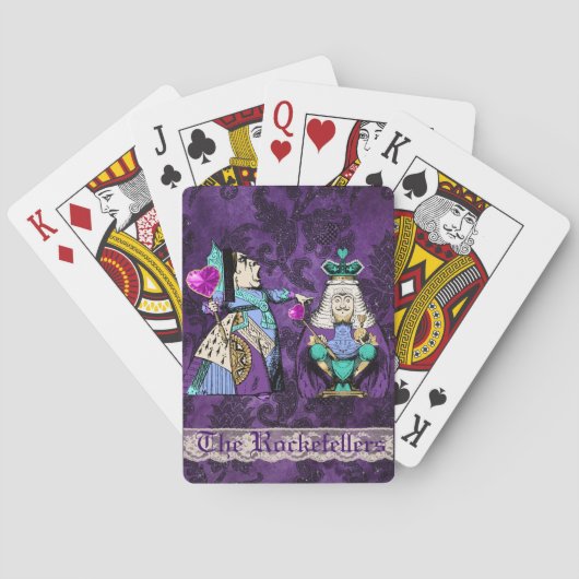 Donkere Alice in Wonderland King & Queen Funny Pokerkaarten (Achterkant)