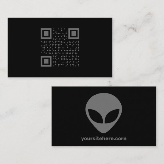 Donkere Alien QR-code Visitekaartje (Voorkant / Achterkant)