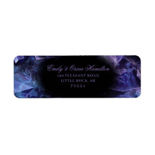 Donkere Amethyst Boho Heks Kristallen Retouradres Etiket