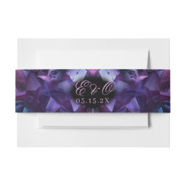 Donkere Amethyst Boho Heks Kristallen Zwarte Bruil Uitnodigingen Wikkel