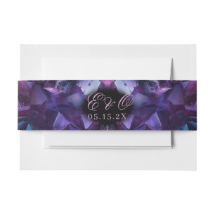 Donkere Amethyst Boho Heks Kristallen Zwarte Bruil Uitnodigingen Wikkel