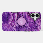 Donkere Amethyst Marmer Smelt iPhone Hoesje (Achterkant horizontaal)
