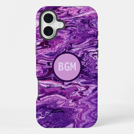 Donkere Amethyst Marmer Smelt iPhone Hoesje (Achterkant)