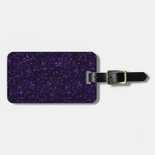 Donkere Amethyst Paarse Glitter Bagagelabel (Voorkant horizontaal)